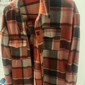 Plaid Men's Jacket in Red and Black